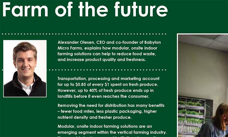 Farm of the Future: FOODBEV Magazine